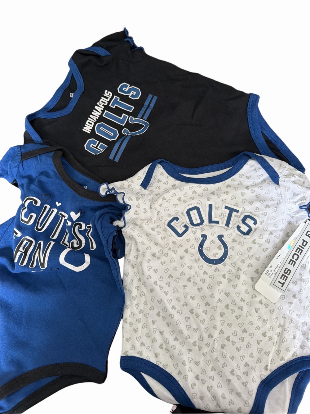 NFL Indianapolis Colts Baby Bodysuit Set - Blue, White, Black